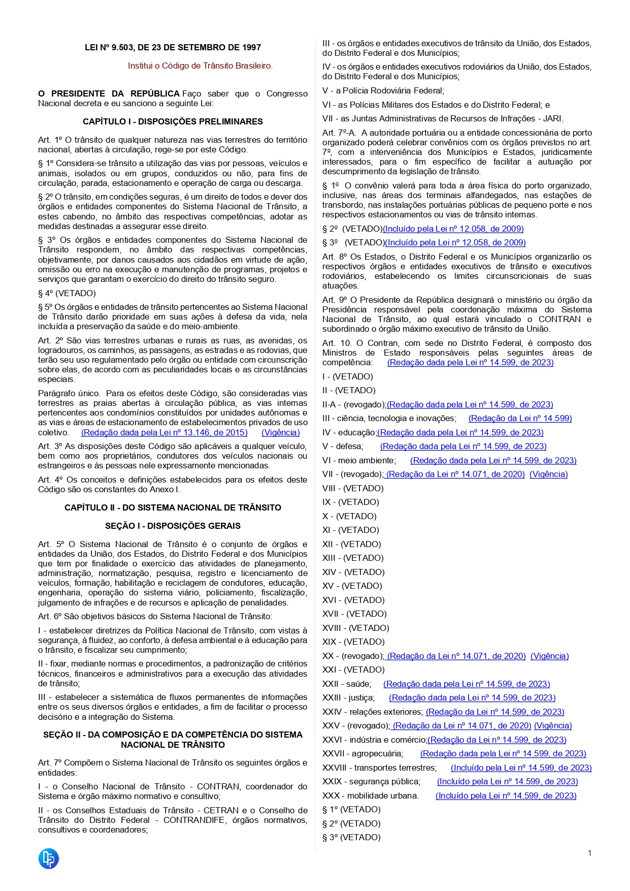 Lei 9.503 e Lei 5.970 - Código de Trânsito Brasileiro + Exceções ao CPP (Letra da Lei Atualizada em 08/2025) - Imagem 3